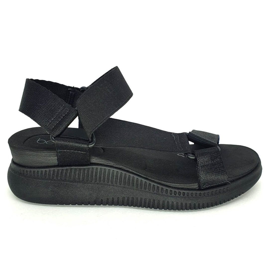 Sandália Beira Rio Feminina Flat Plataforma Ultra Confort 8391.107 Preto