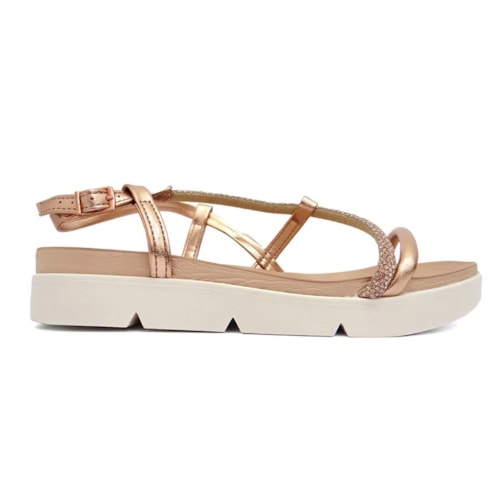 Detalhe - Sandália Beira Rio Papete 8387.531 Ouro Rosado