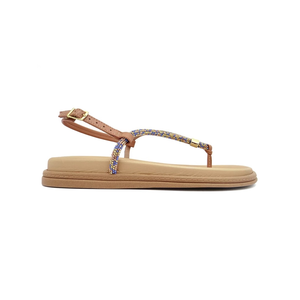 Sandália Beira Rio Papete 8513.109 Azul/Verde/Ouro Rosa Sandália Beira Rio Papete 8513.109 Azul/Verde/Ouro Rosa