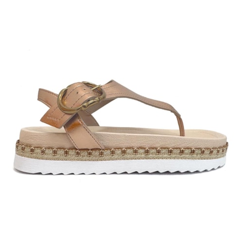 Detalhe - Sandália Beira Rio Papete 8553.101 Ouro Rosado