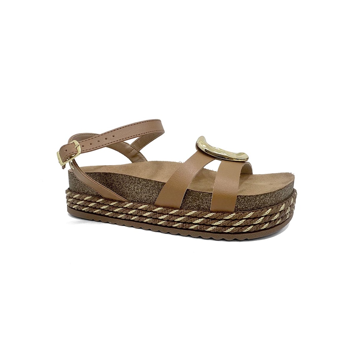 Sandália Beira Rio Papete Flatform 8546.207 Camel