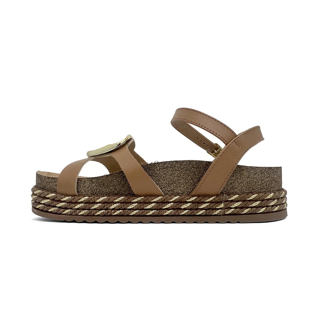 Sandália Beira Rio Papete Flatform 8546.207 Camel