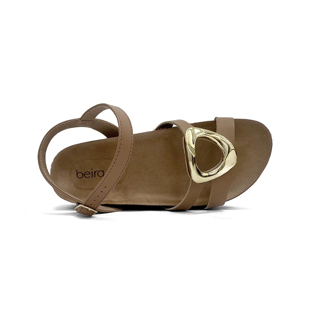 Sandália Beira Rio Papete Flatform 8546.207 Camel