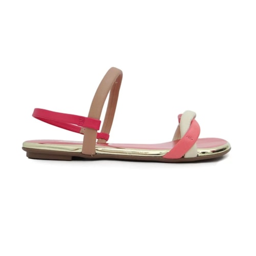 Detalhe - Sandália Beira Rio Rasteira 8367.648 Creme/Petala