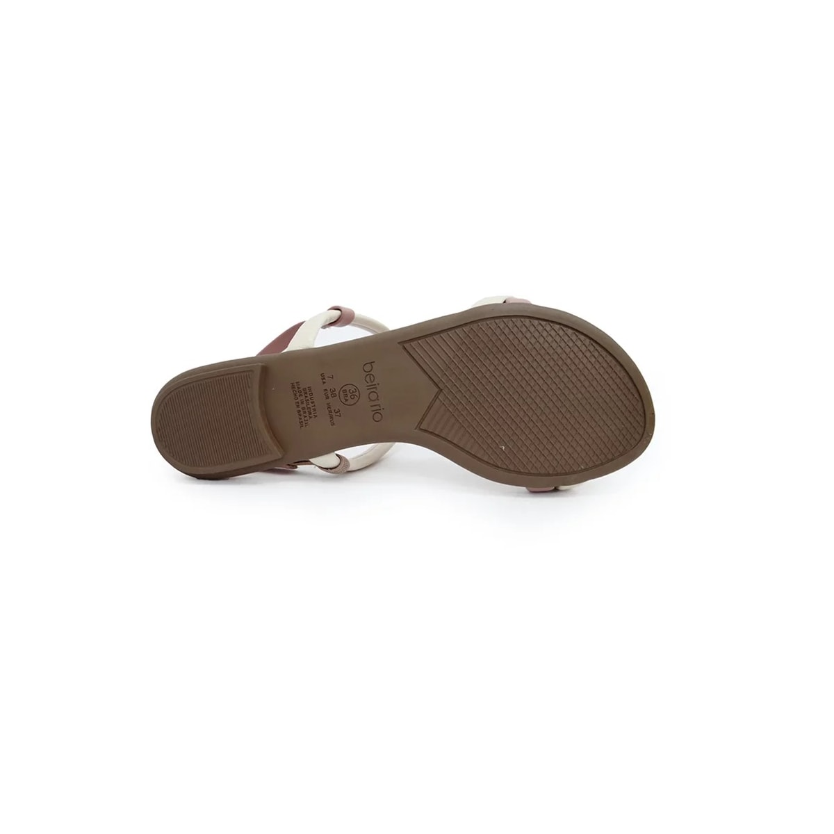 Sandália Beira Rio Rasteira 8367.648 Nude/Creme/Coral Sandália Beira Rio Rasteira 8367.648 Nude/Creme/Coral