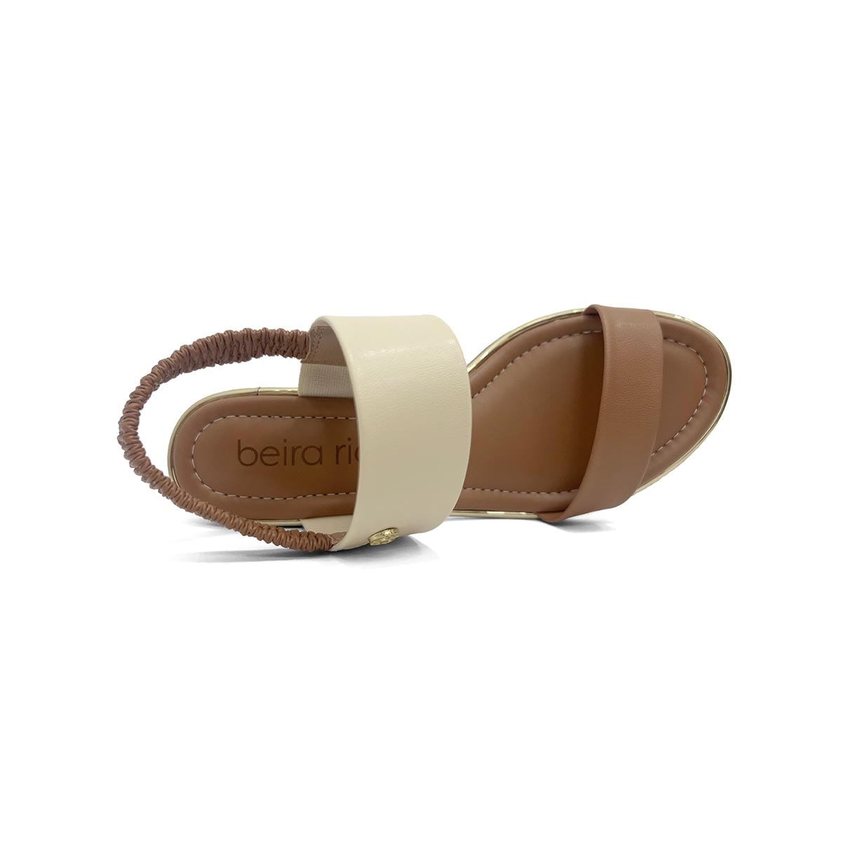 Sandália Beira Rio Salto Bloco 8379.221 Creme
