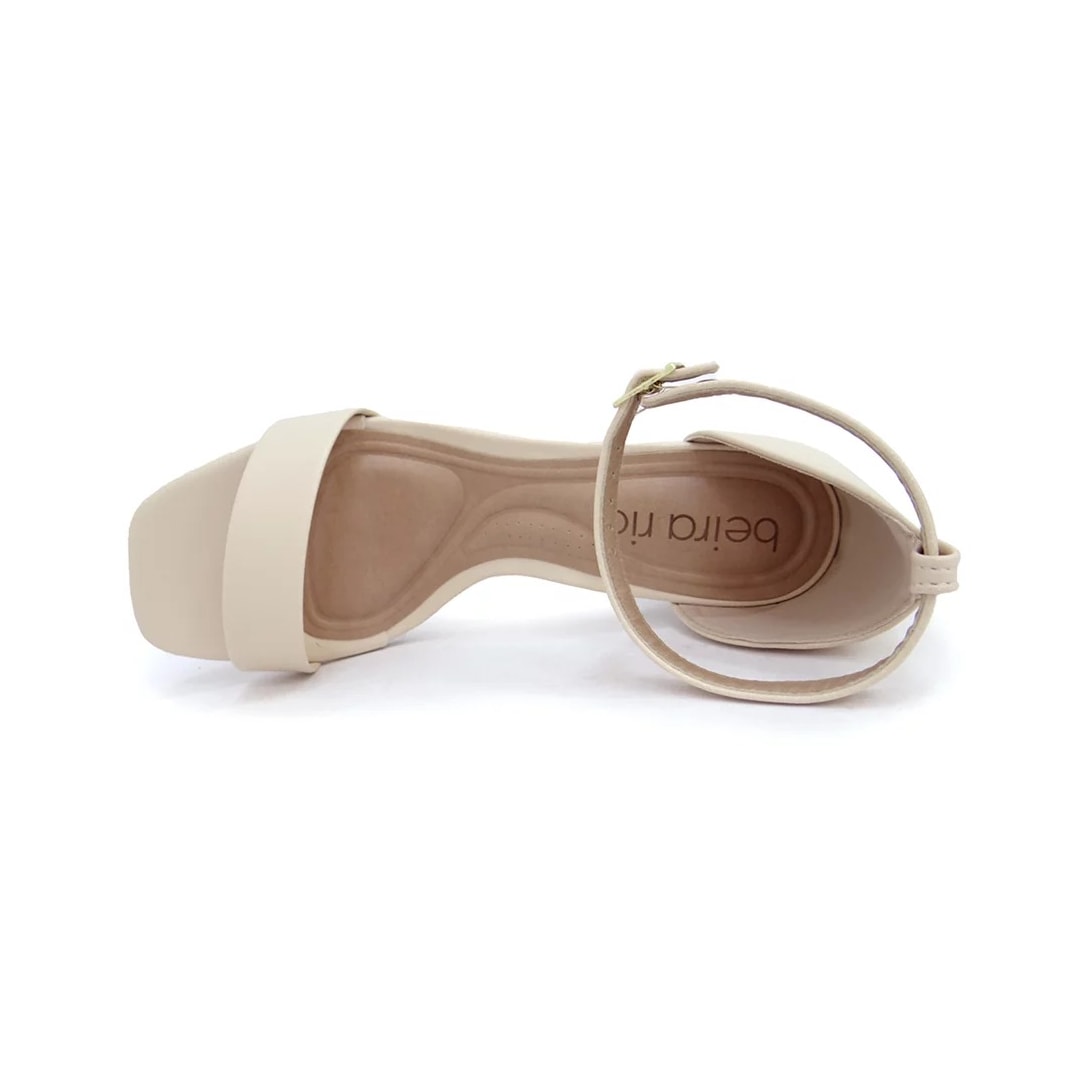 Sandália Beira Rio Salto Bloco 8471.103 Creme