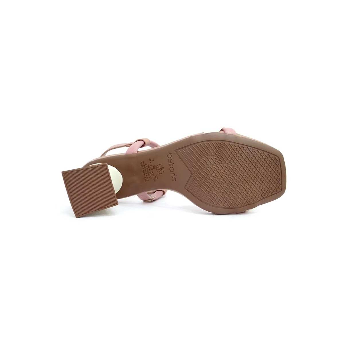 Sandália Beira Rio Salto Bloco 8471.106 Petala/Creme Sandália Beira Rio Salto Bloco 8471.106 Petala/Creme