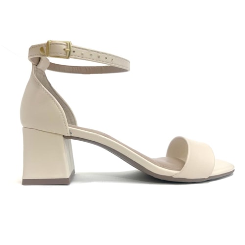 Detalhe - Sandália Beira Rio Salto Bloco 8536.106 Creme