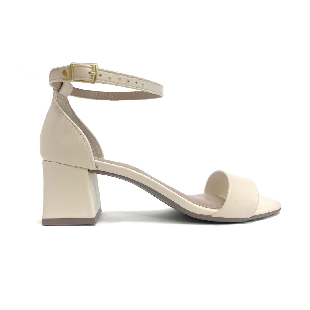 Sandália Beira Rio Salto Bloco 8536.106 Creme