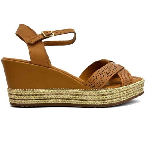 Detalhe - Sandália Bottero Anabela De Couro 365903 Natural