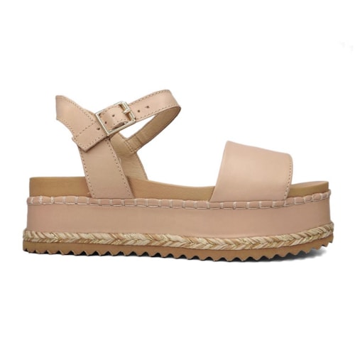 Detalhe - Sandália Bottero Flatform Anabela Couro 355521 Brown Sugar