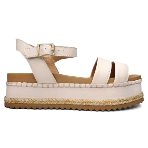 Sandália Bottero Flatform Anabela Couro 355524 Off White