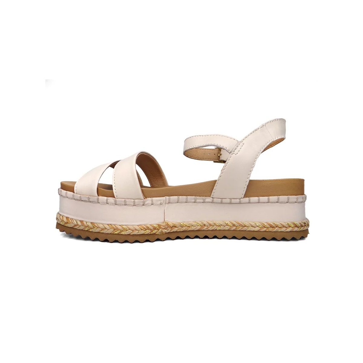 Sandália Bottero Flatform Anabela Couro 355524 Off White Sandália Bottero Flatform Anabela Couro 355524 Off White