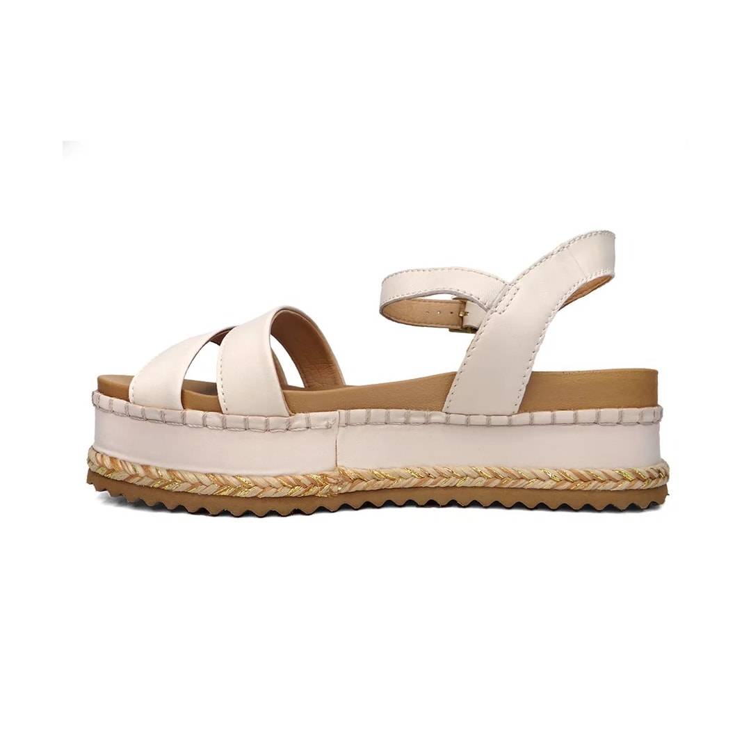 Sandália Bottero Flatform Anabela Couro 355524 Off White Sandália Bottero Flatform Anabela Couro 355524 Off White