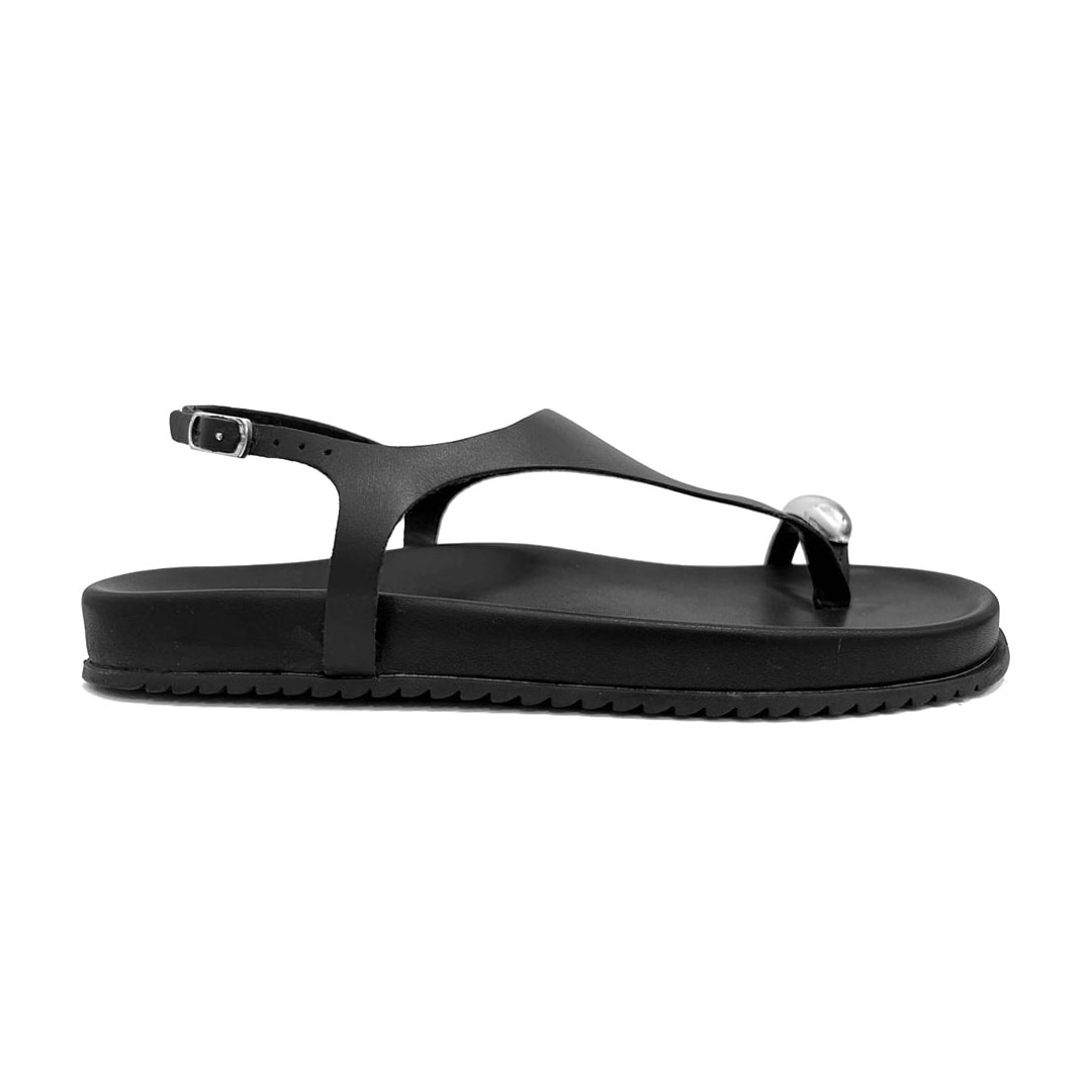 Sandália Bottero Papete Flatform De Couro 364608 Preto