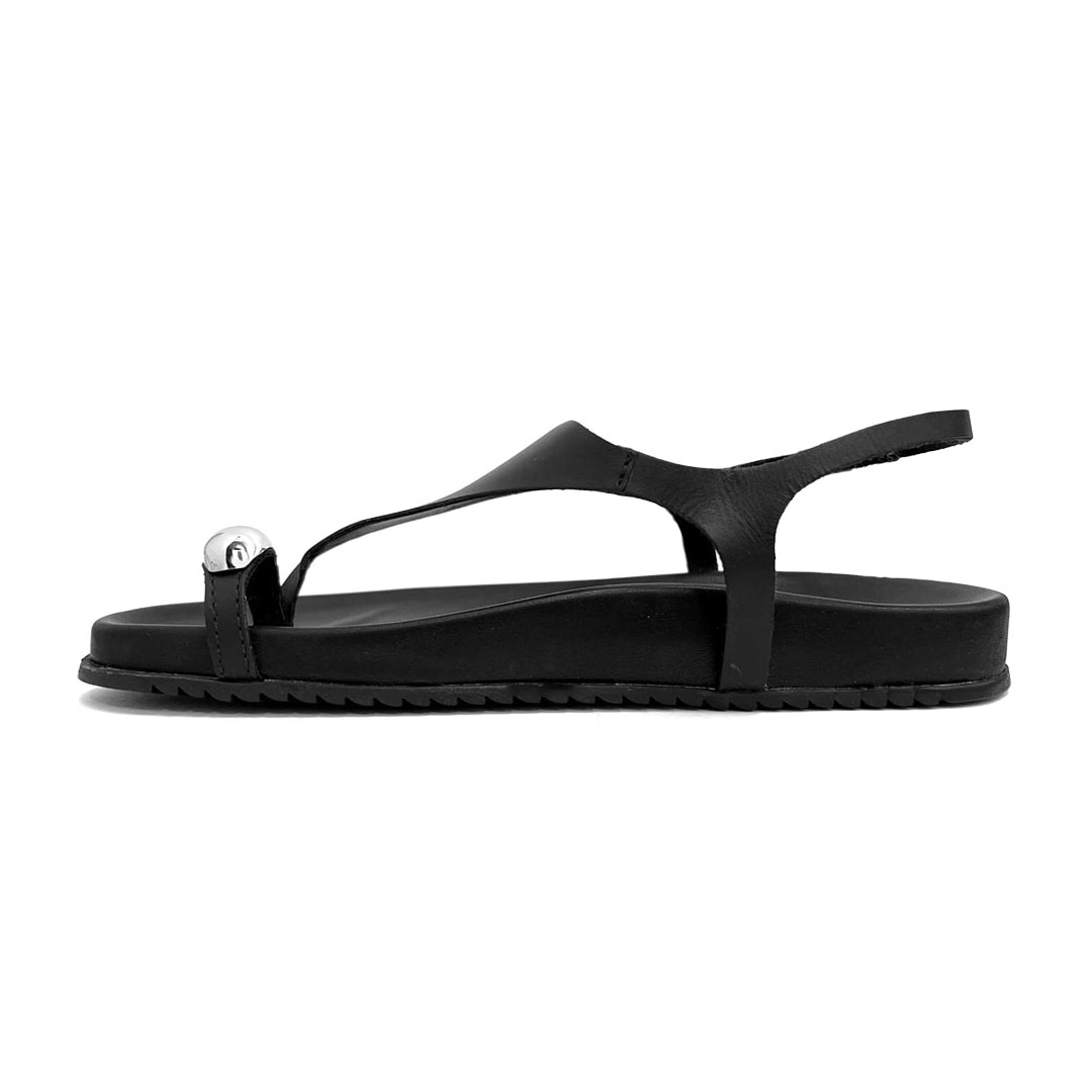 Sandália Bottero Papete Flatform De Couro 364608 Preto
