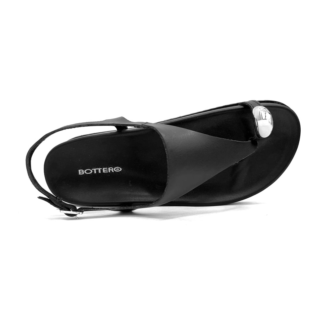 Sandália Bottero Papete Flatform De Couro 364608 Preto