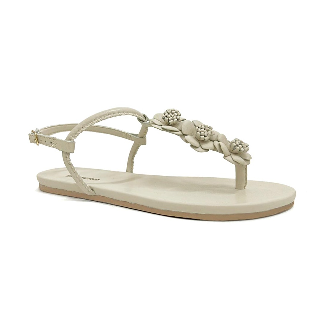 Sandália Bottero Rasteira De Couro 364101 Off White