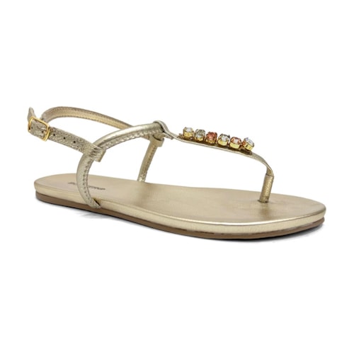 Sándalia Bottero Rasteira De Couro 364107 Dourado