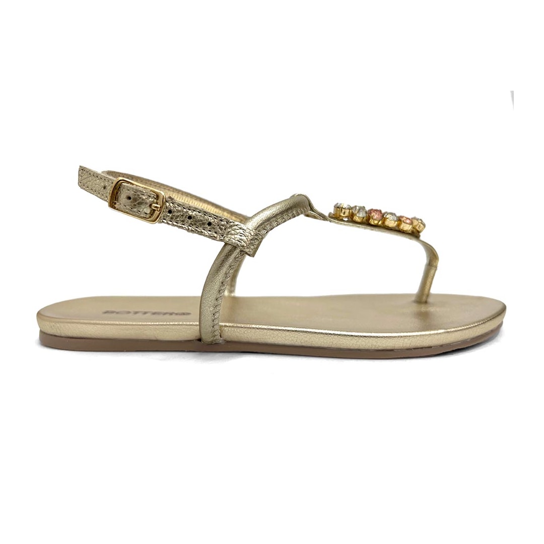 Sándalia Bottero Rasteira De Couro 364107 Dourado