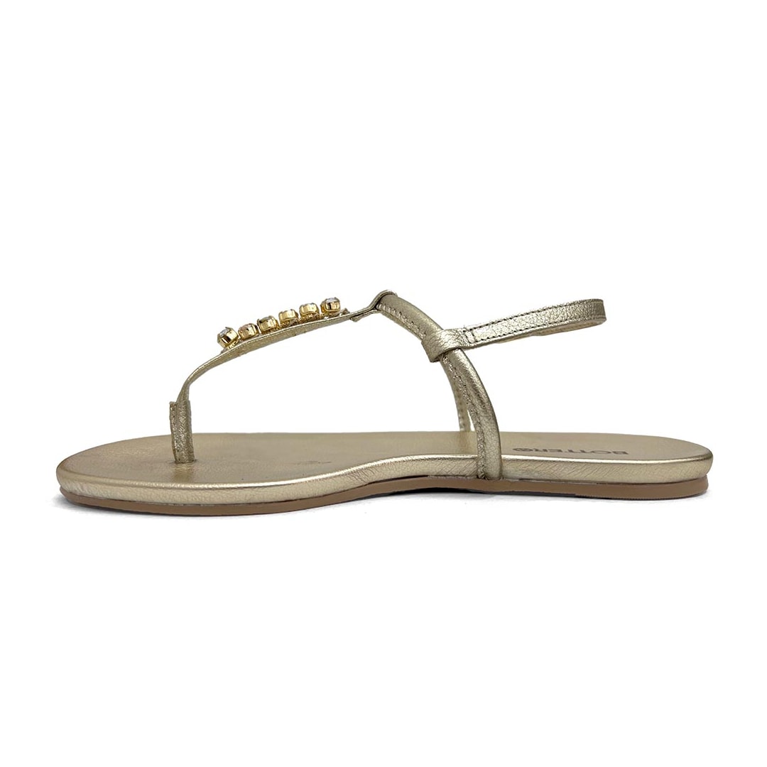 Sándalia Bottero Rasteira De Couro 364107 Dourado
