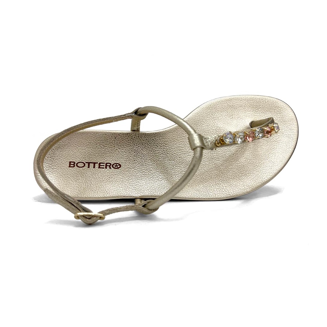 Sándalia Bottero Rasteira De Couro 364107 Dourado