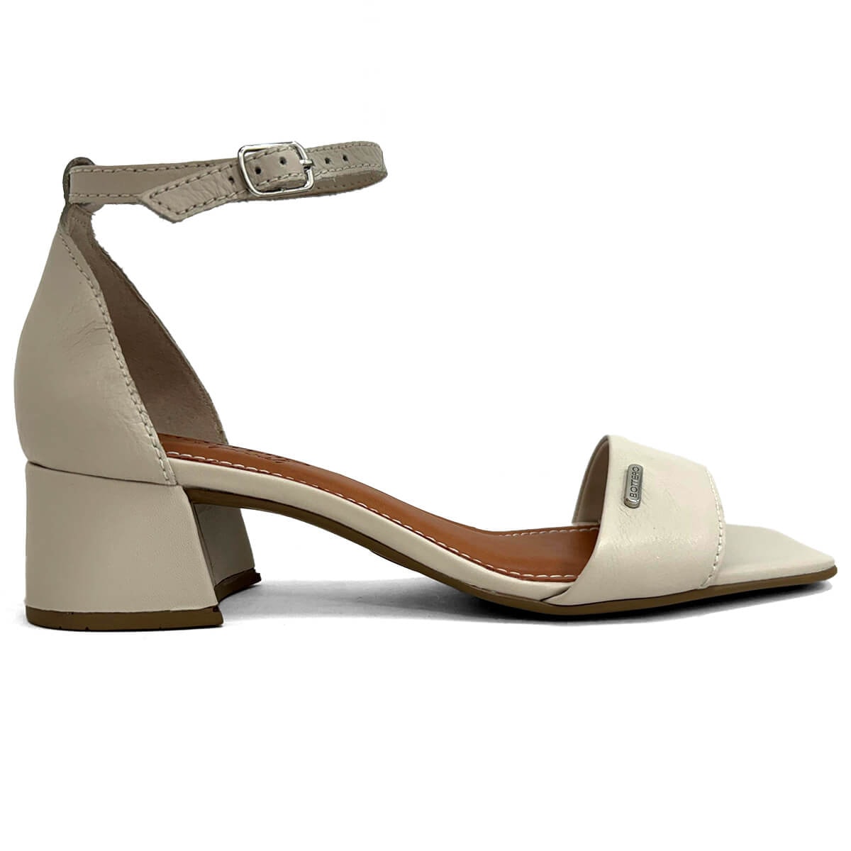 Sandália Bottero Salto Baixo De Couro 356705 Off White Sandália Bottero Salto Baixo De Couro 356705 Off White