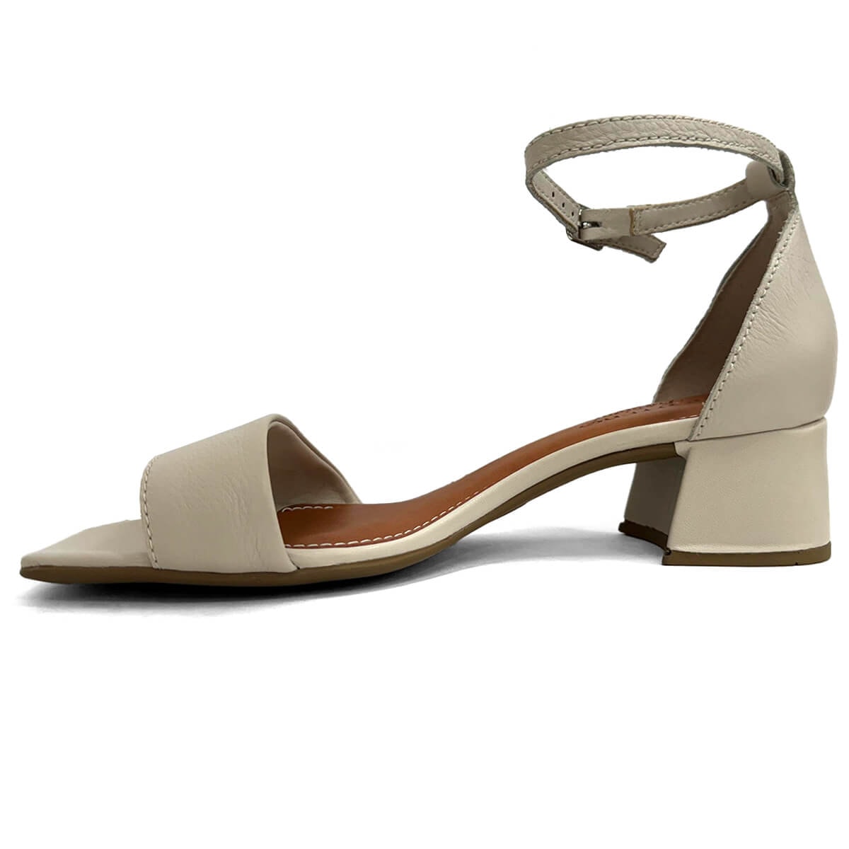 Sandália Bottero Salto Baixo De Couro 356705 Off White Sandália Bottero Salto Baixo De Couro 356705 Off White