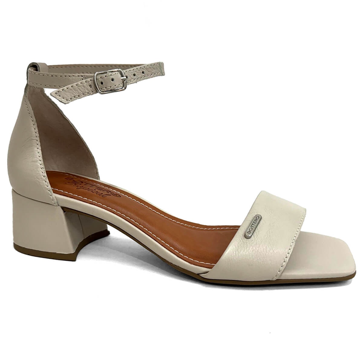 Sandália Bottero Salto Baixo De Couro 356705 Off White Sandália Bottero Salto Baixo De Couro 356705 Off White