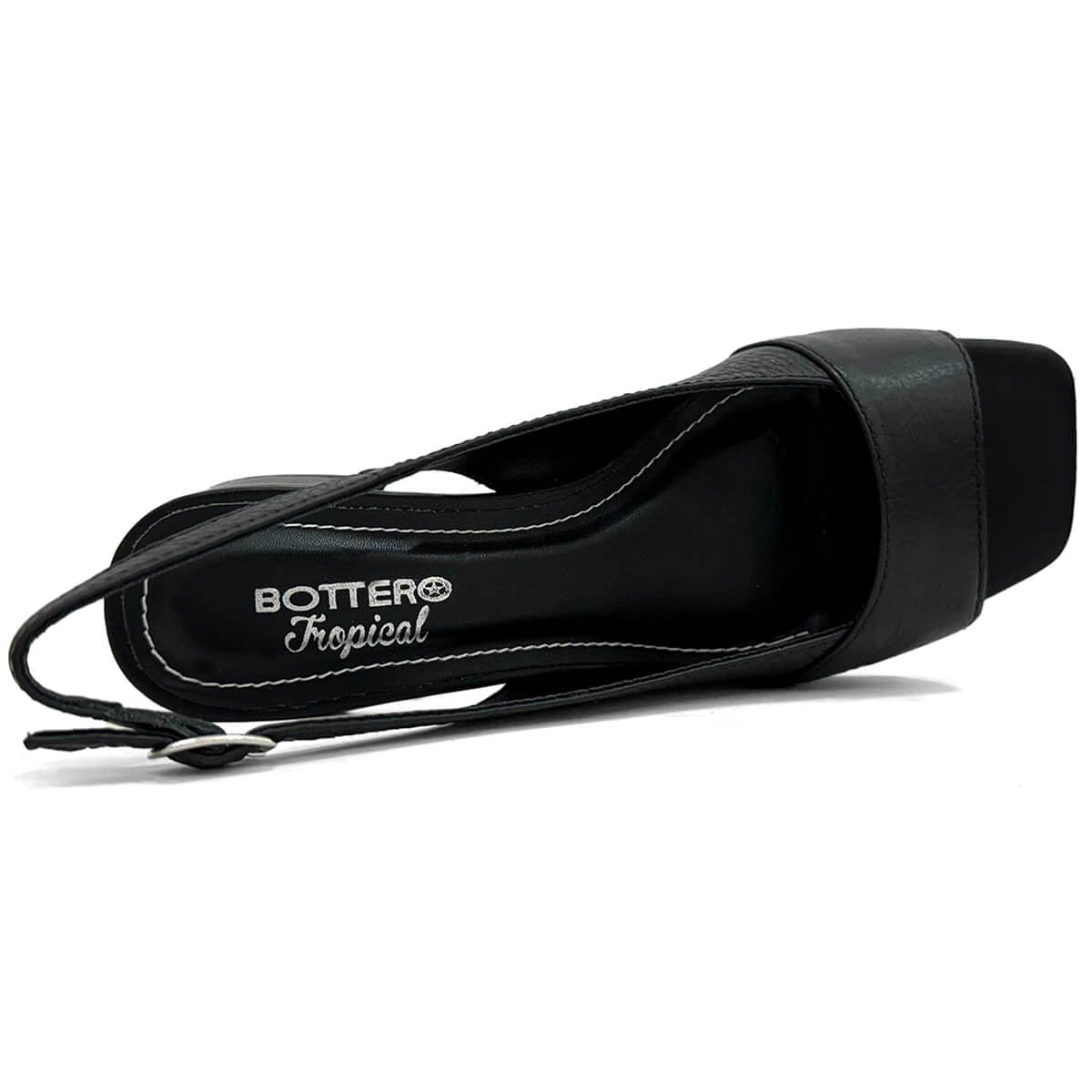 Sandália Bottero Salto Baixo De Couro 356716 Preto Sandália Bottero Salto Baixo De Couro 356716 Preto