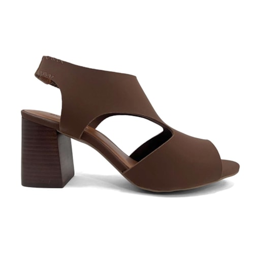 Detalhe - Sandália Bottero Salto Bloco 375701 Marrom