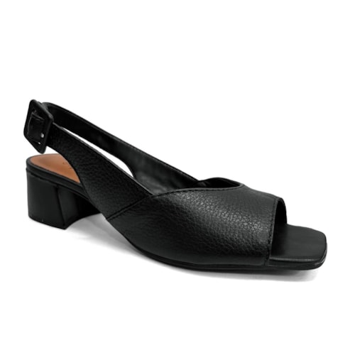 Sandália Bottero Salto Bloco Couro 374004 Preto