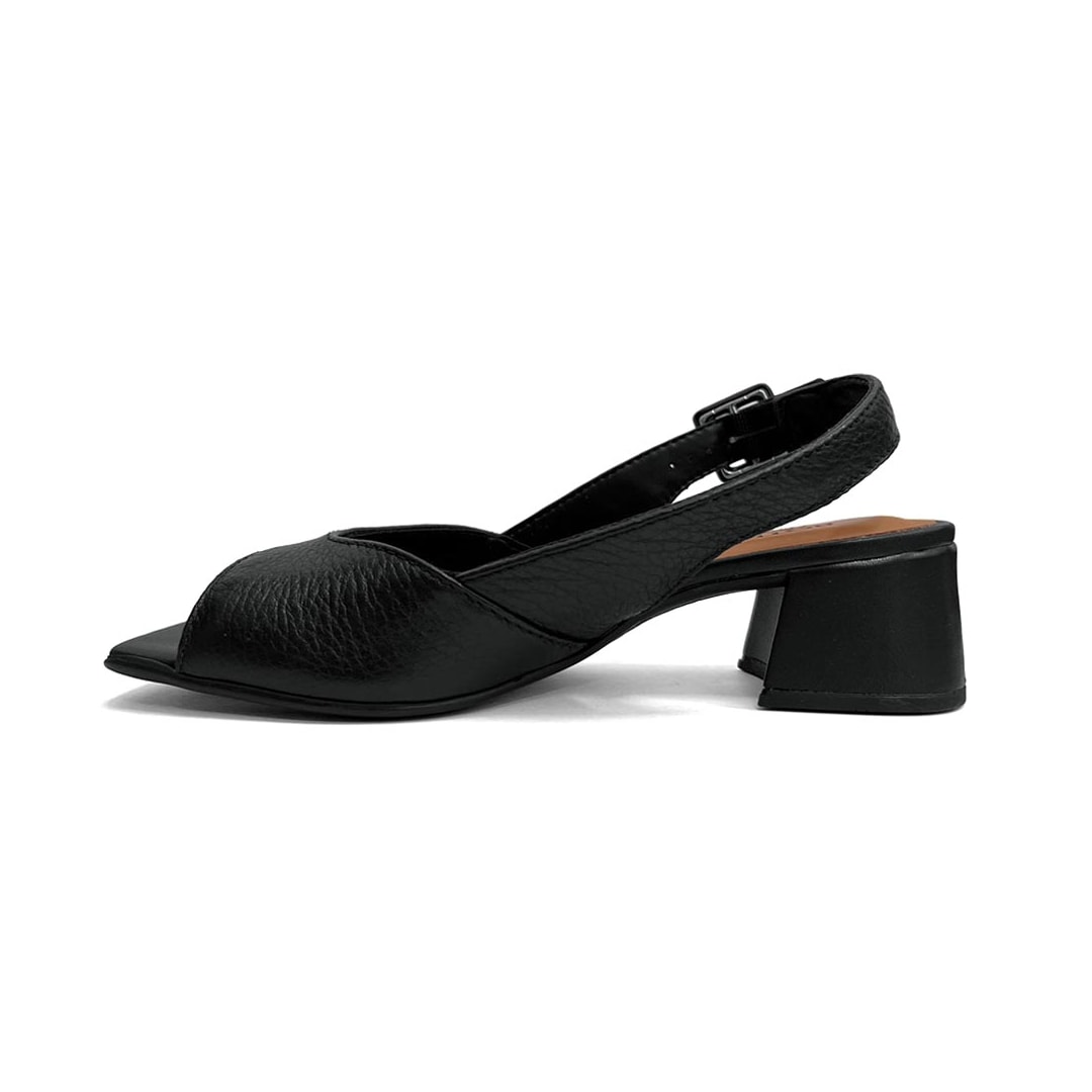 Sandália Bottero Salto Bloco Couro 374004 Preto