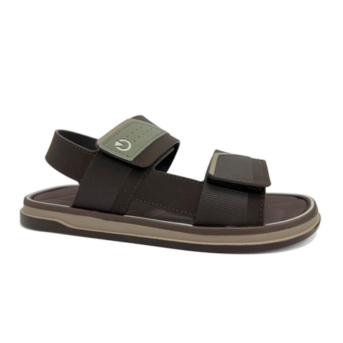Sandália Cartago Masculina Malaga Sport 12630 Bege/Marrom