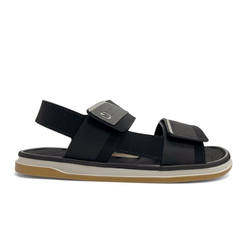 Detalhe - Sandália Cartago Masculina Malaga Sport 12630 Cinza/Preto