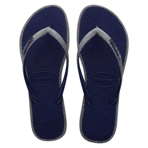 Sandalia Chinelo Havaianas Slim Glitter Contour Marinho