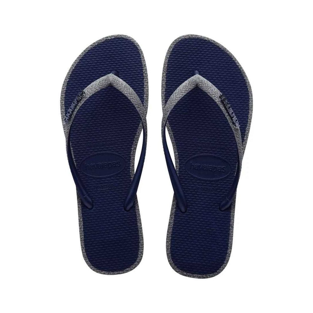 Sandália Chinelo Havaianas Slim Glitter Contour Marinho