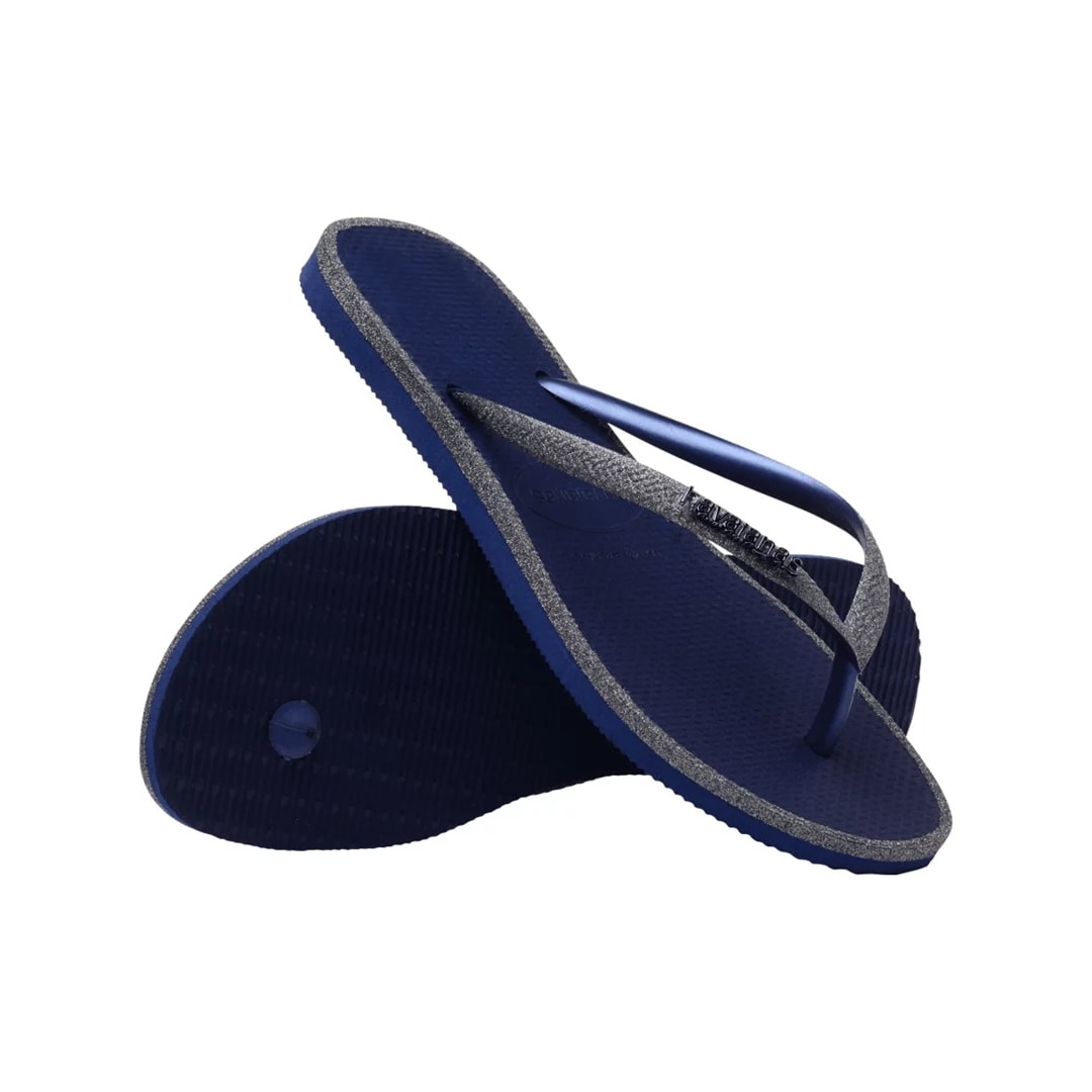 Sandália Chinelo Havaianas Slim Glitter Contour Marinho
