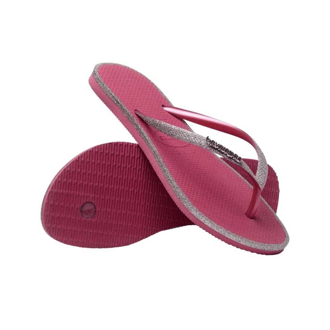 Sandália Chinelo Havaianas Slim Glitter Contour Rosa Veludo Sandália Chinelo Havaianas Slim Glitter Contour Rosa Veludo