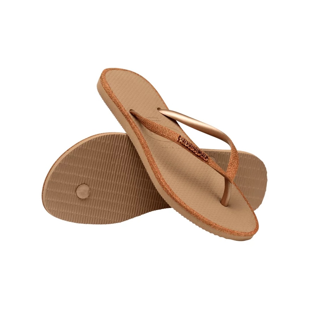 Sandália Chinelo Havaianas Slim Glitter Contour Rose Gold Sandália Chinelo Havaianas Slim Glitter Contour Rose Gold