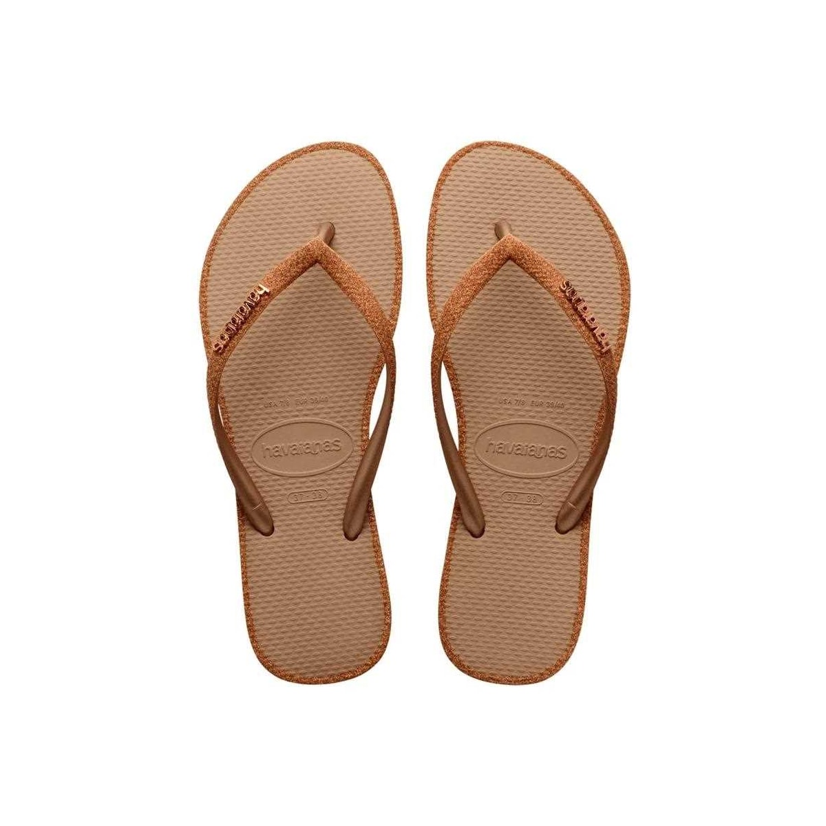 Sandália Chinelo Havaianas Slim Glitter Contour Rose Gold Sandália Chinelo Havaianas Slim Glitter Contour Rose Gold