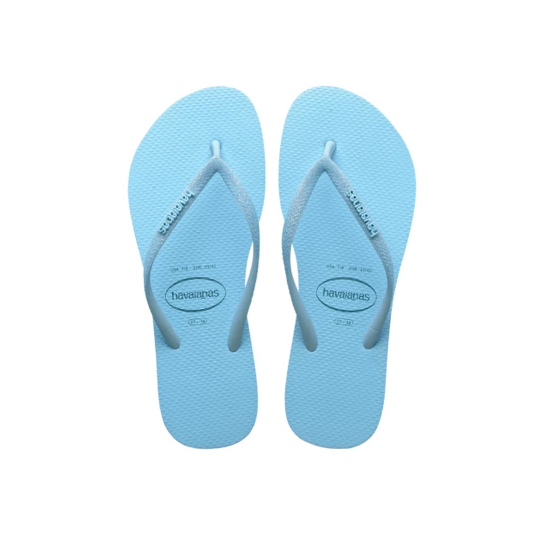 Sandália Chinelo Havaianas Slim Glitter Neon Azul Water