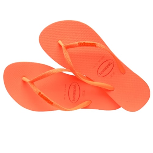 Sandalia Chinelo Havaianas Slim Glitter Neon Coral Spark