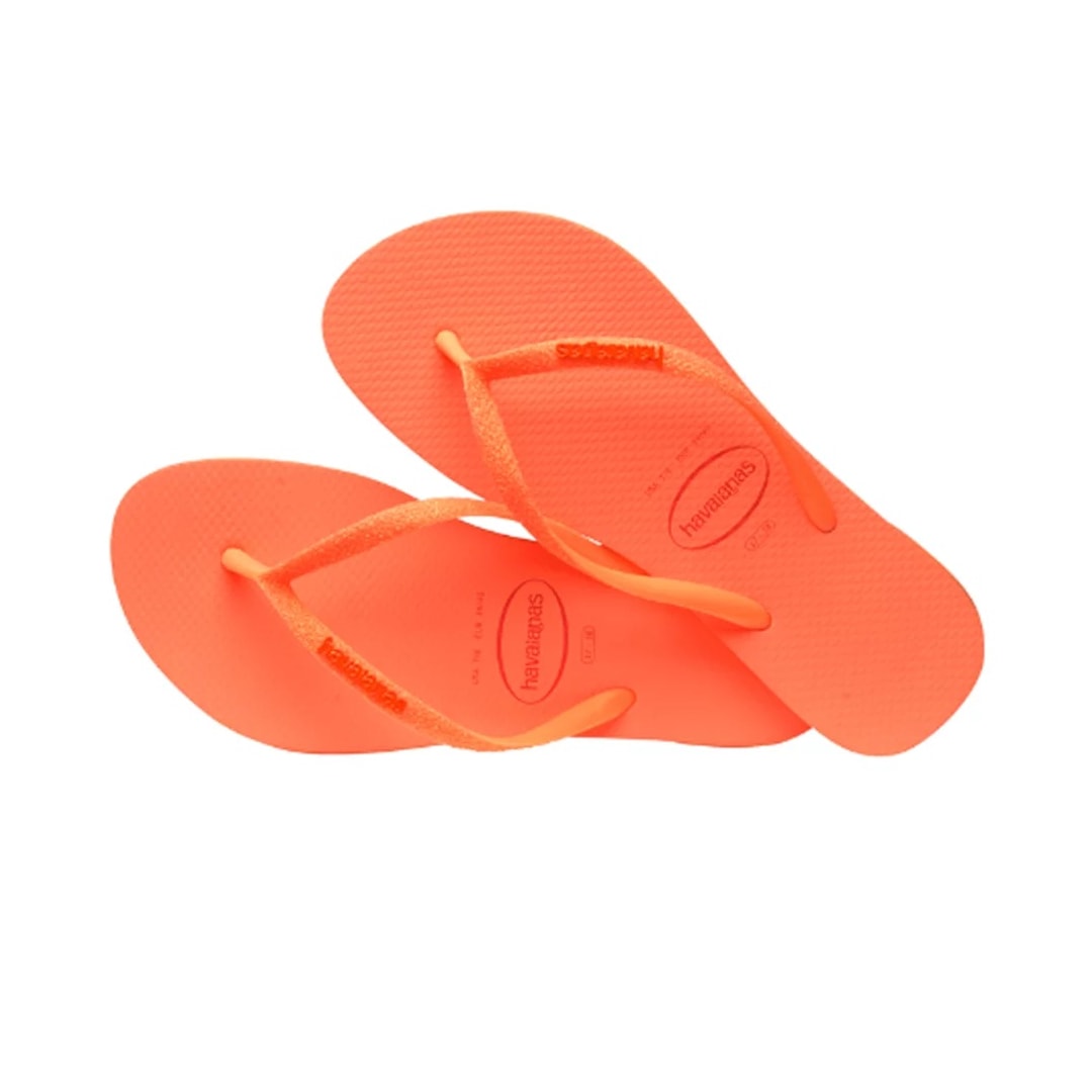 Sandália Chinelo Havaianas Slim Glitter Neon Coral Spark Sandália Chinelo Havaianas Slim Glitter Neon Coral Spark