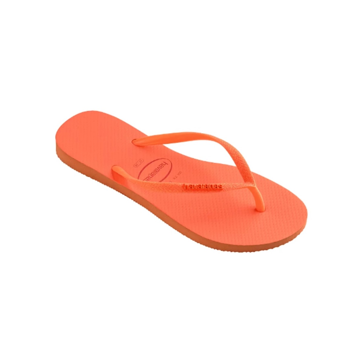 Sandália Chinelo Havaianas Slim Glitter Neon Coral Spark