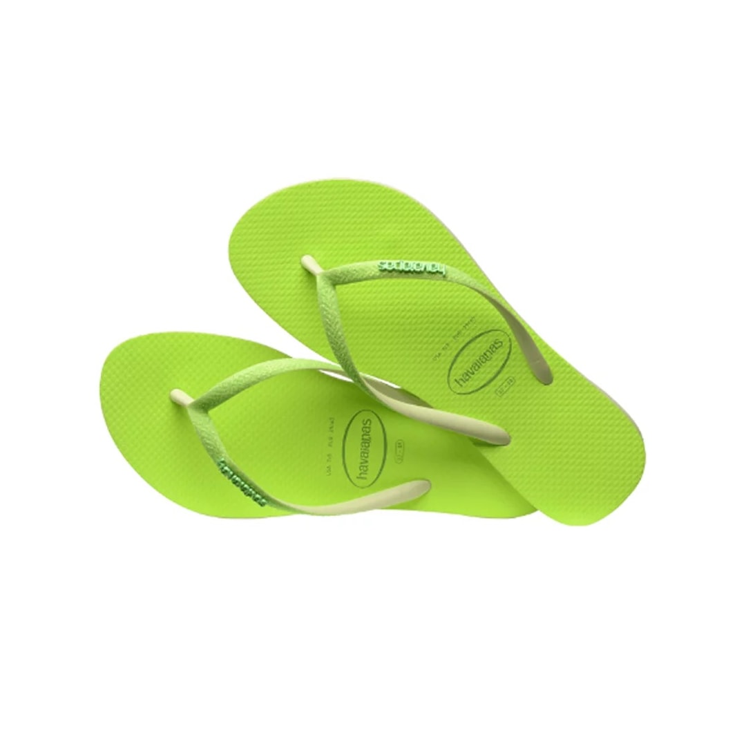 Sandália Chinelo Havaianas Slim Glitter Neon Lima