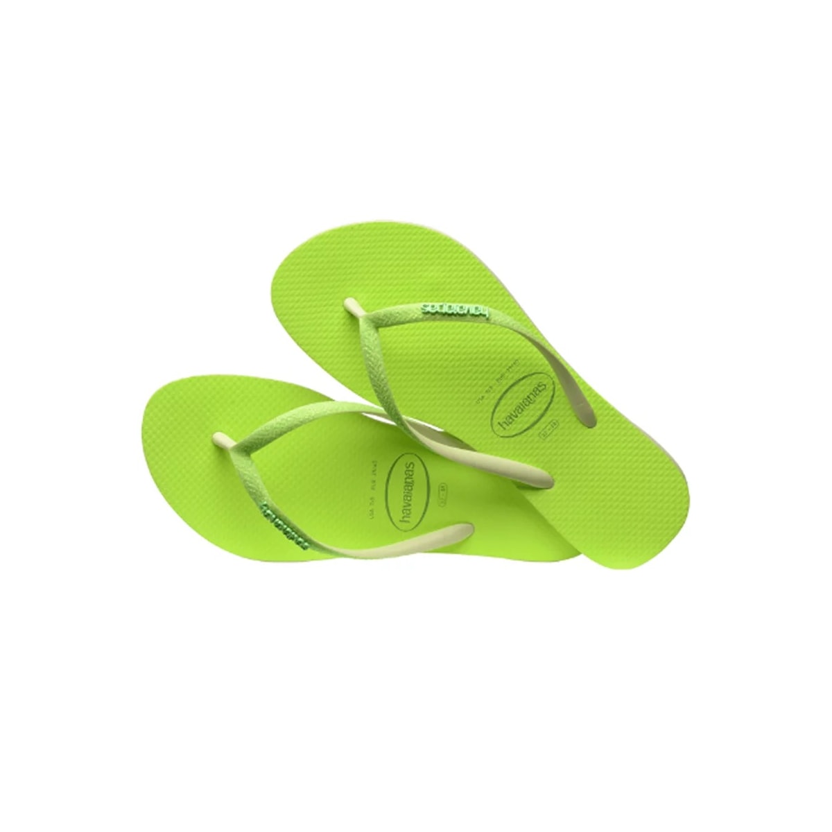 Sandália Chinelo Havaianas Slim Glitter Neon Lima