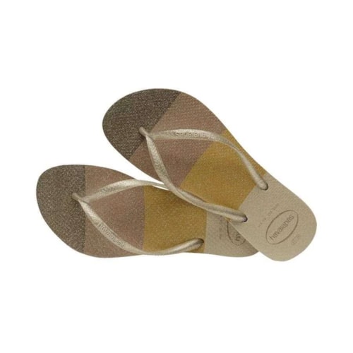 Sandalia Chinelo Havaianas Slim Palette Glow Areia