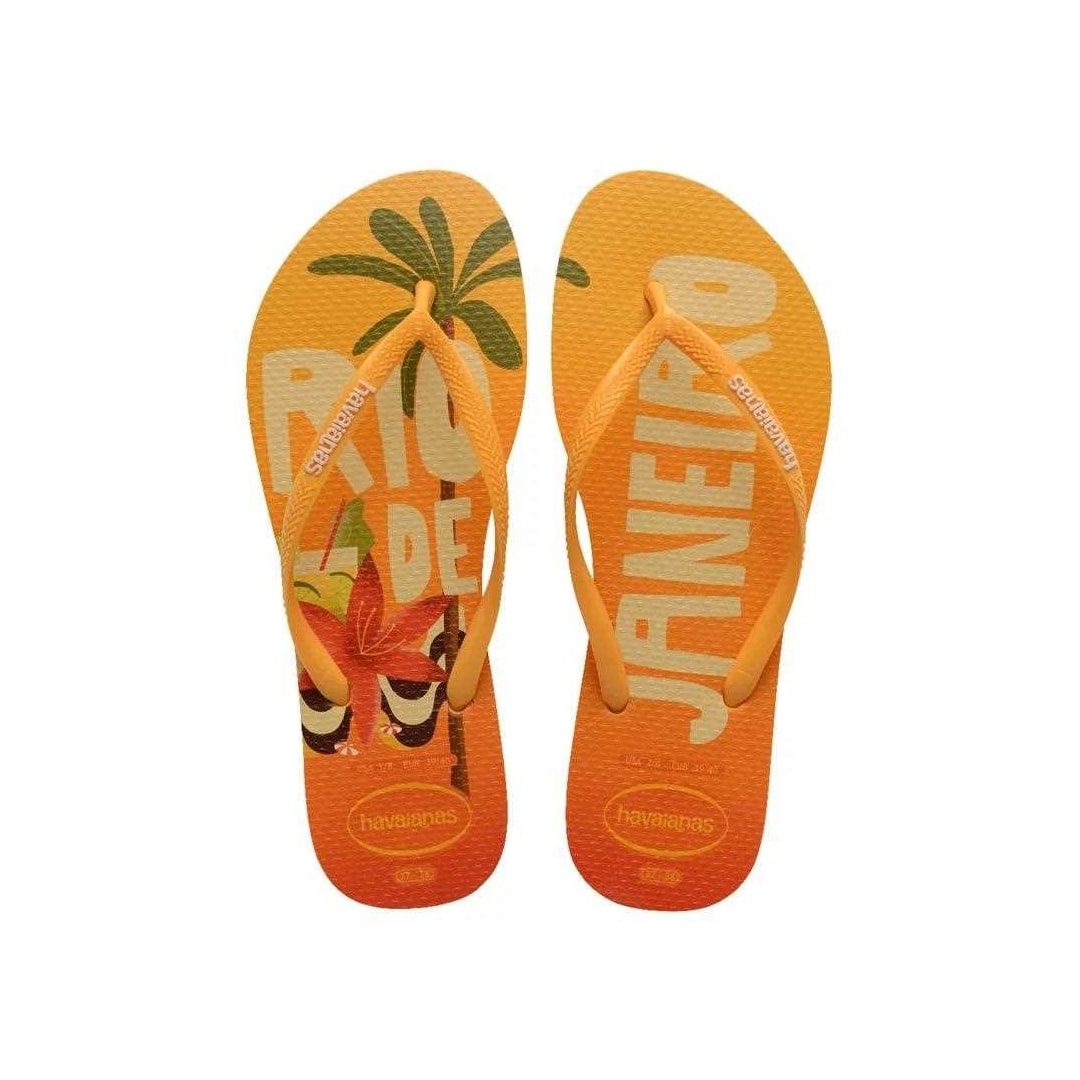 Sandália Chinelo Havaianas Slim Postcard Amarelo Pop Sandália Chinelo Havaianas Slim Postcard Amarelo Pop